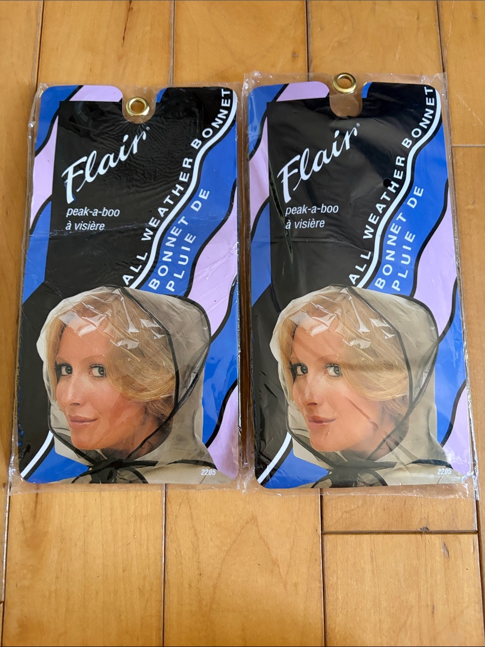 2 Flair All Weather Rain Bonnet New Peek a Boo Vintage 60s Water Resistant Clear